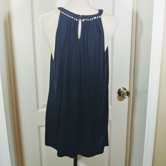 Ann Taylor Loft Navy Career Top Blouse Size LP - Picture 3 of 4